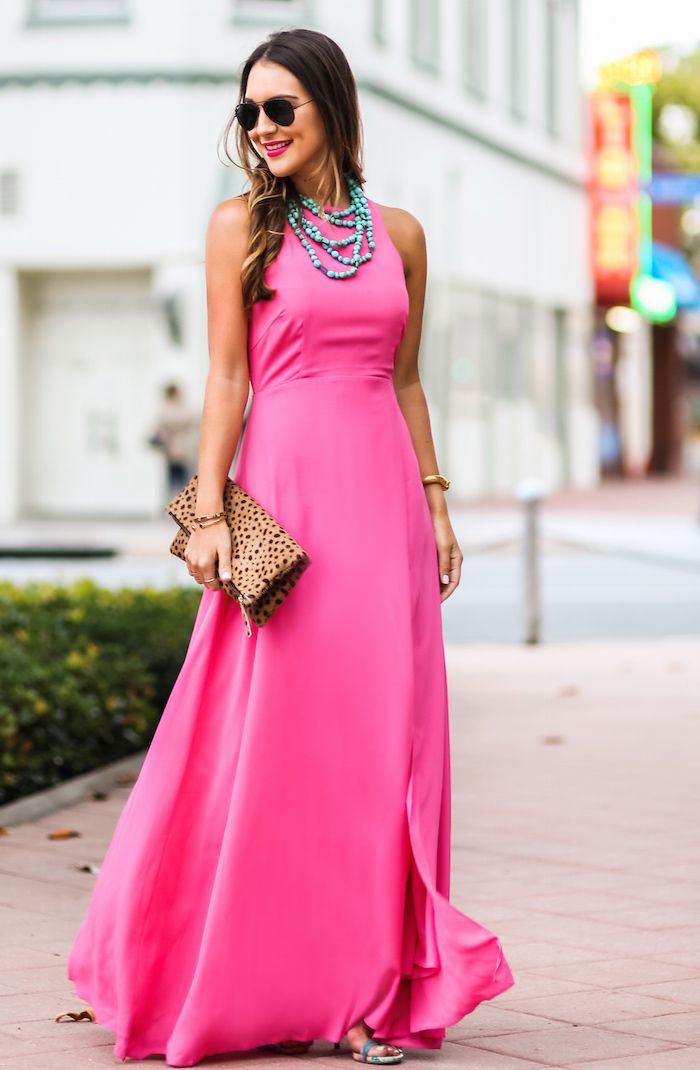 pink maxi dress