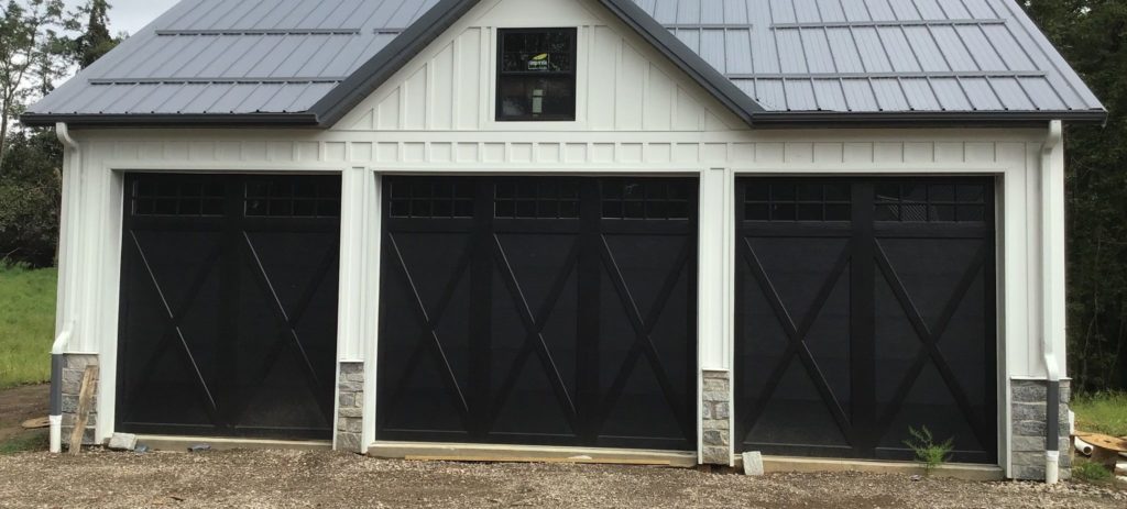 black garage doors